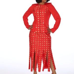 Red two-piece car Wash skirt set